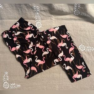 Plus size, pink flamingo, full length leggings